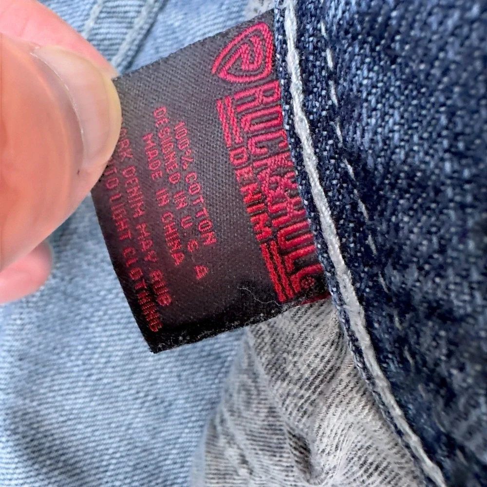 Rock & Roll Pistol Straight‎ Regular Jeans Men's 38x32 Thick Stitch Cowboy Denim